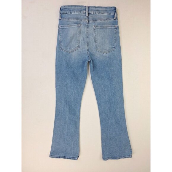 Frame Size 27X27 Womens Le Crop Mini Boot Blue Denim 5 Pocket Jeans USA Made - Picture 1 of 13